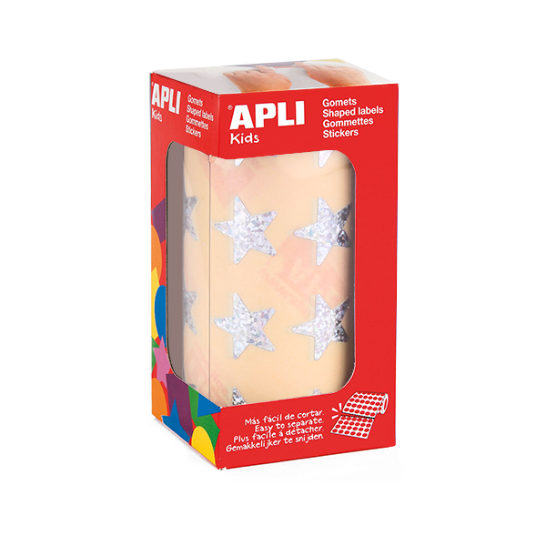 Rollo gomets Apli estrellas holográf. 19,5 mm