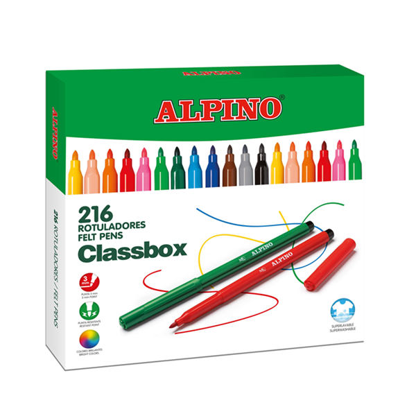 Rotulador Alpino standard. Kit escolar 216 u.