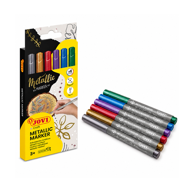 Rotulador Jovi decor Metalic. Estuche 6 u.
