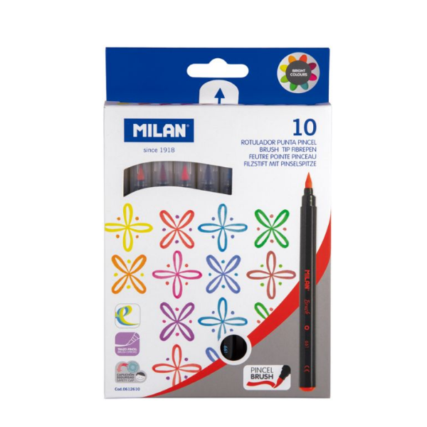 Rotulador punta pincel Milan 10 u.
