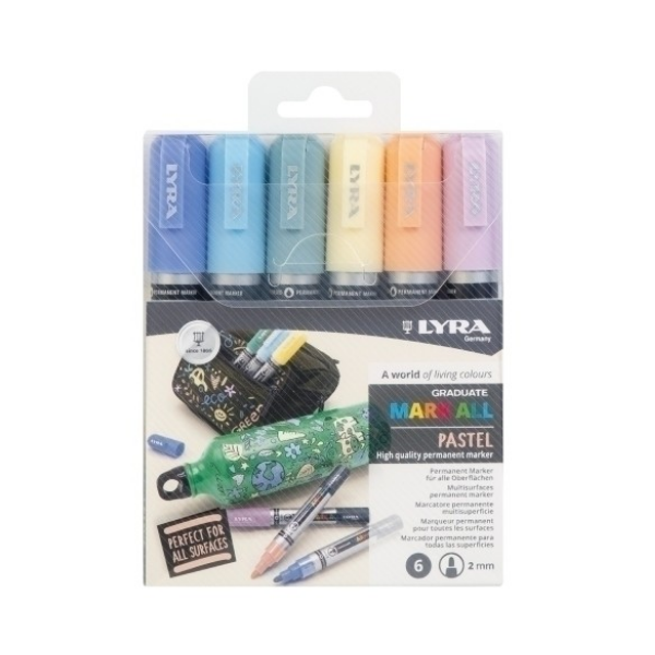Marcador permanente Lyra Mark All M surtidos pastel