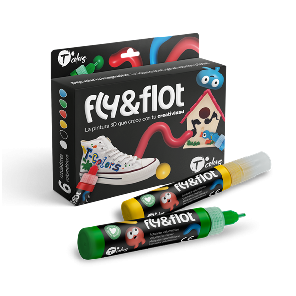Pintura 3D Fly&Flot set 6 colores 25 ml