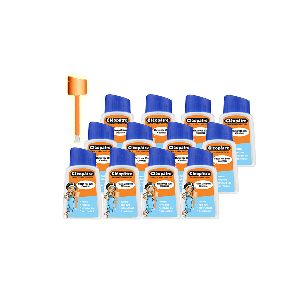 Pack 12 botes vacíos 80 ml con pincel