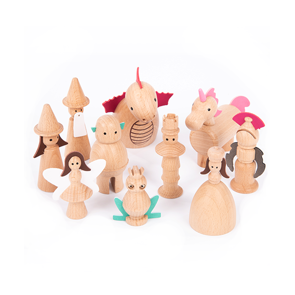 Conjunto 10 figuras encantadas madera
