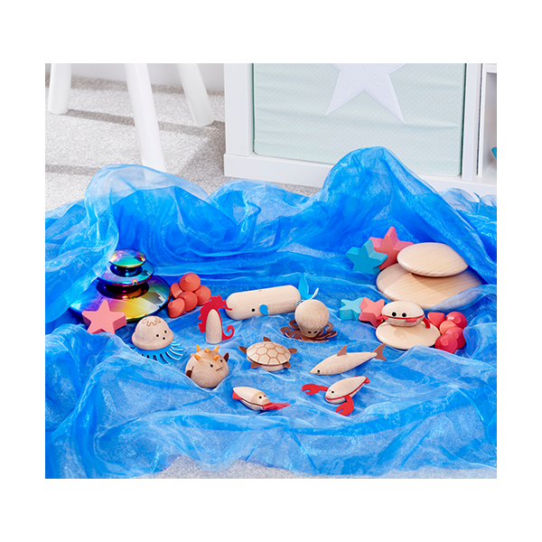 Conjunto 10 criaturas del mar madera