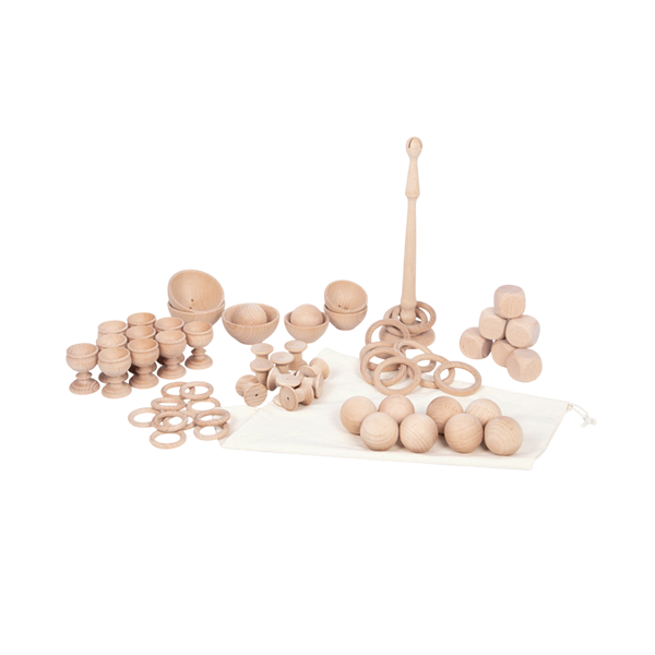 Figuras madera natural. Kit 63 u.