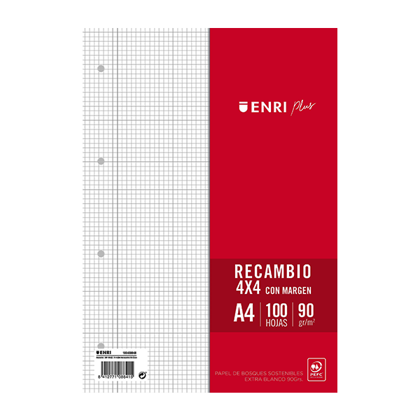 Recambio Enri fº 4 taladros cuad. 4 90 g.