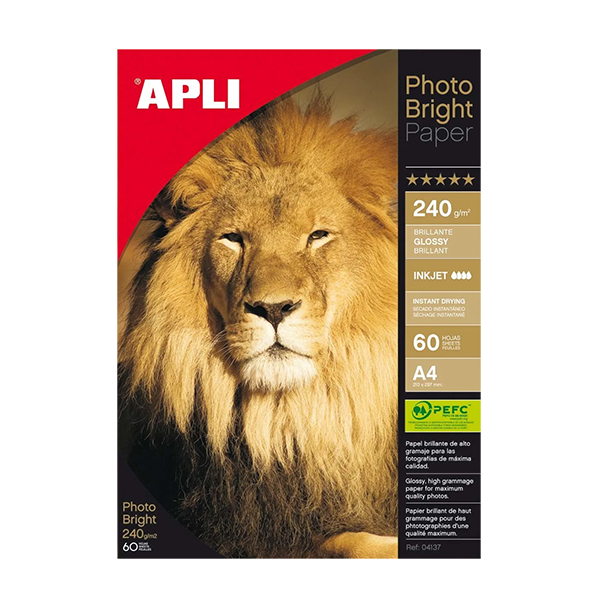 Apli photo bright A4 60 hojas 240 g.