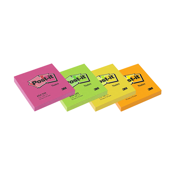 Notas post-it colores 76x76 mm.