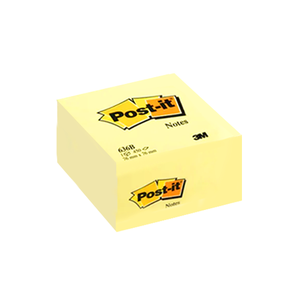 Notas post-it 3M amarillo 76x76 mm.