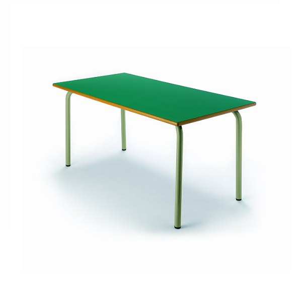 Mesa rect. 207 - 120x60 cm. pata verde alt. 46