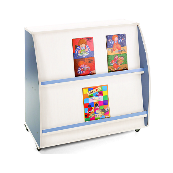 Mueble expositor libros blanco 2 caras