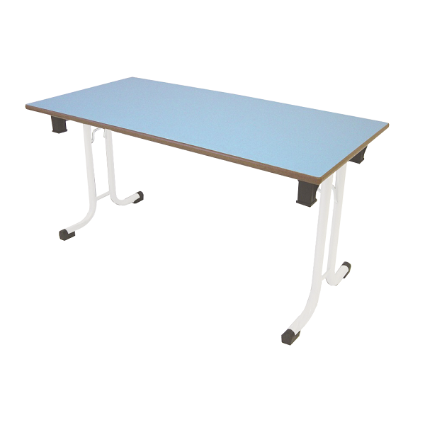 Mesa plegl. mel. 140x80 alt. 75 cm. patas gris