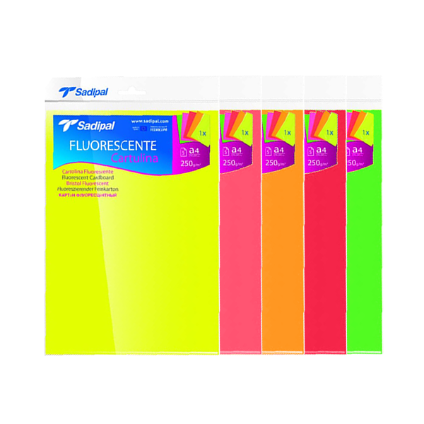 Cartulina fluoresc. 50x65 cm. Pack 5