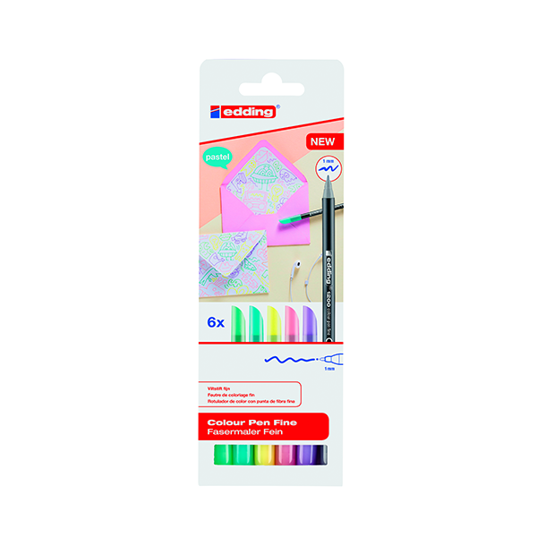 Rotulador Edding 1200 Pastel estuche 6 u.