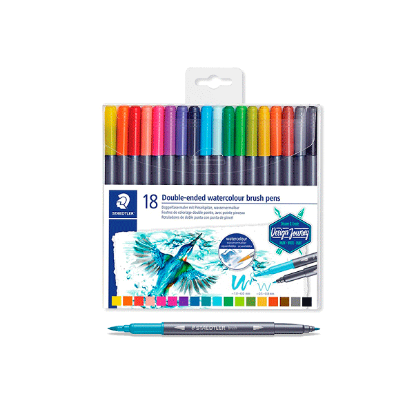 Staedtler acuarelable doble punta 18 u.