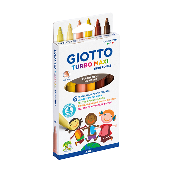 Rotulador Giotto Turbo Maxi tonos piel 6 u.