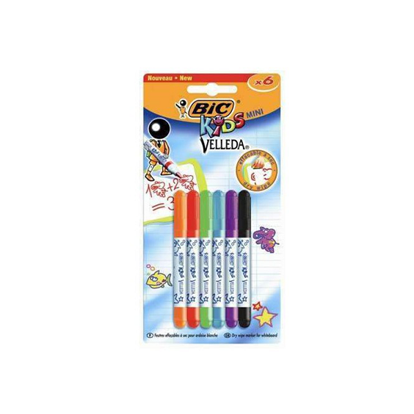 Rotulador mini Velleda Bic kids. Estuche 6 u.