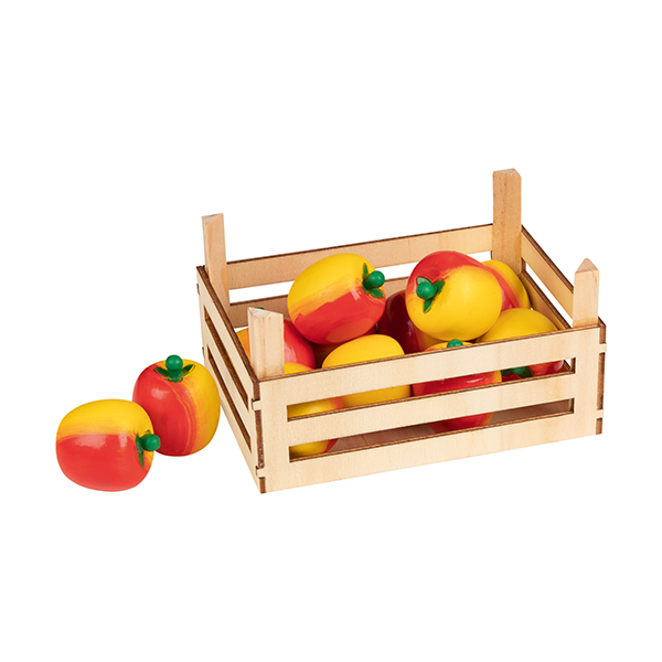 Manzanas en caja madera