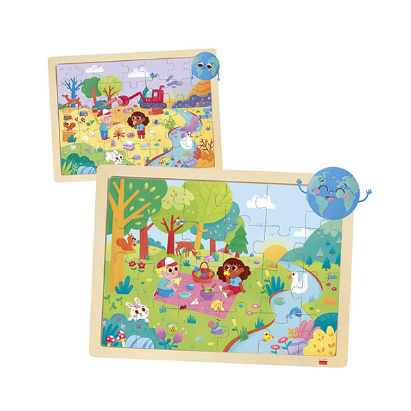Eco puzzle salvemos el planeta. Set 4 u.