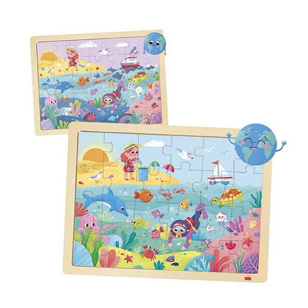 Eco puzzle salvemos el planeta. Set 4 u.