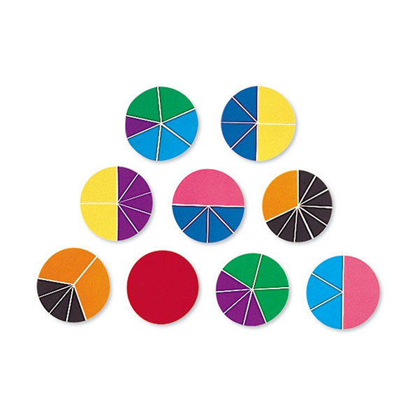 Fracciones arcoíris círculos. Set 51 u.