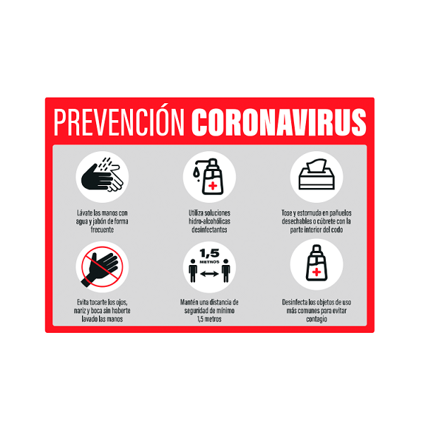 Vinilo adh. prevención coronavirus